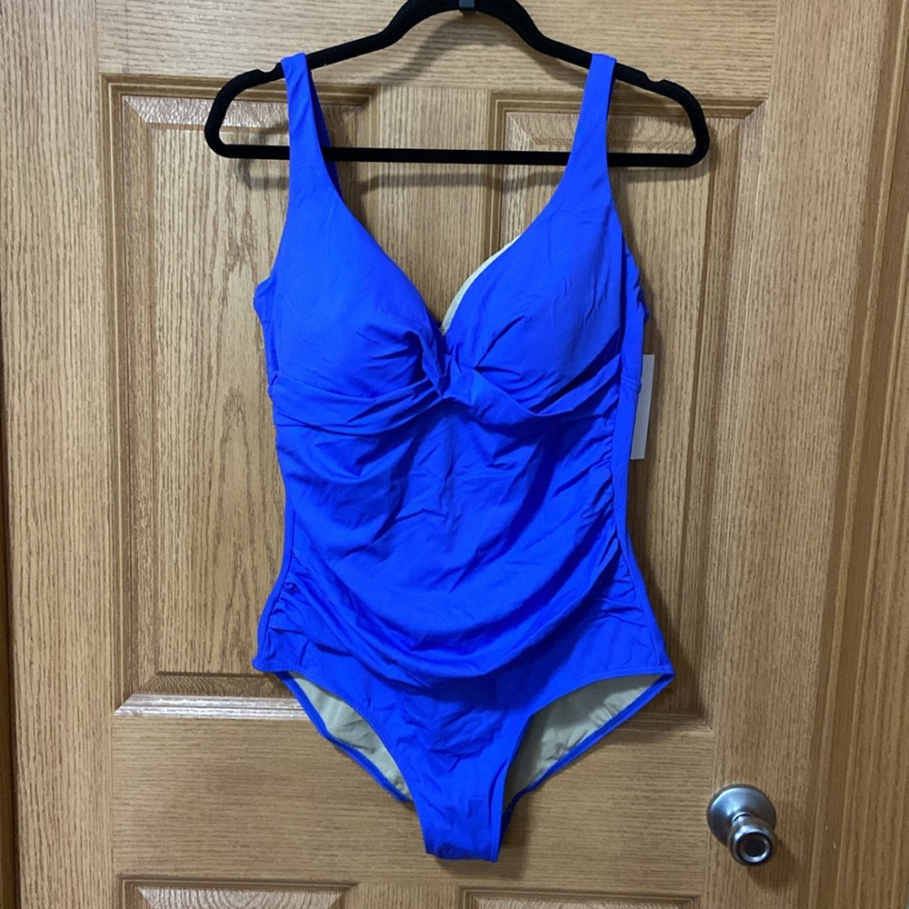 Nwt Swimsuits For All Twist vneck Shirred Plunge neck one piece 20 - Picture 3 of 4